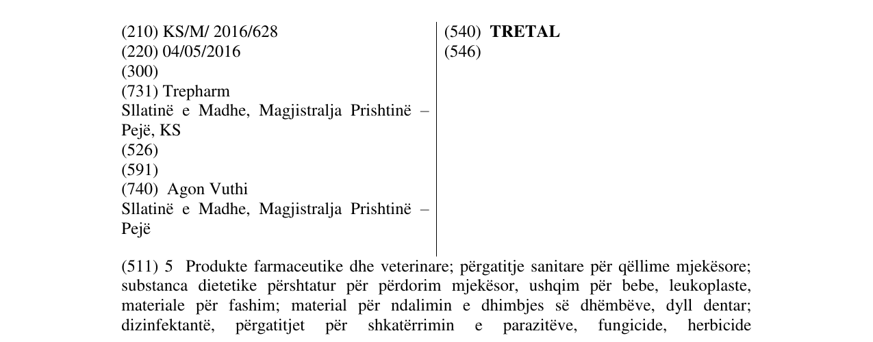 Zëri i markës TRETAL në buletin