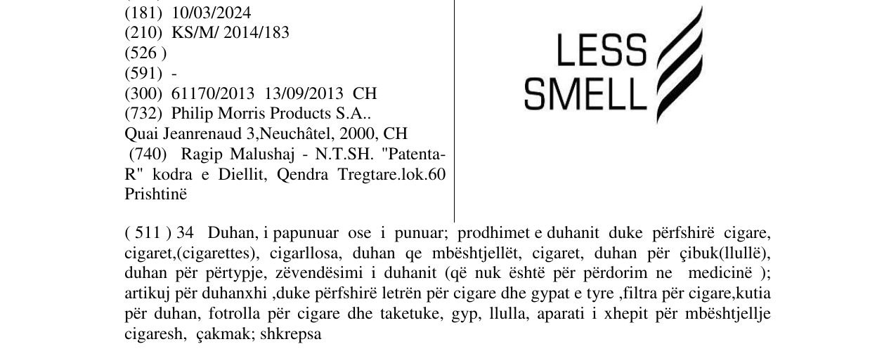Zëri i markës LESS SMELL në buletin