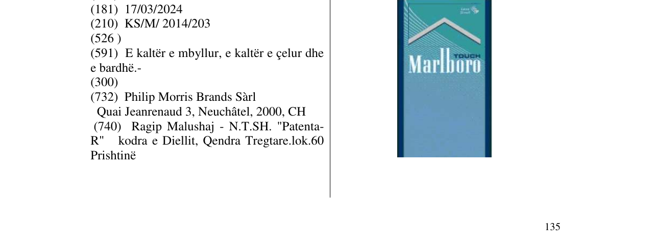 Zëri i markës Mrlboro në buletin
