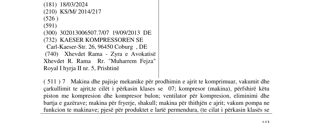 Zëri i markës Sigma Air Utility në buletin