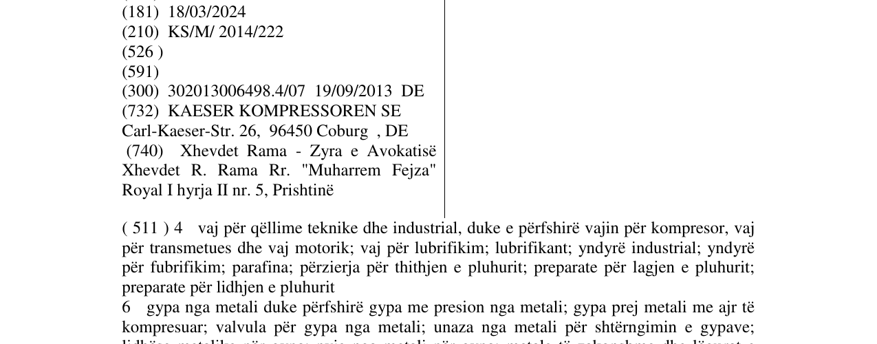 Zëri i markës Kaeser në buletin