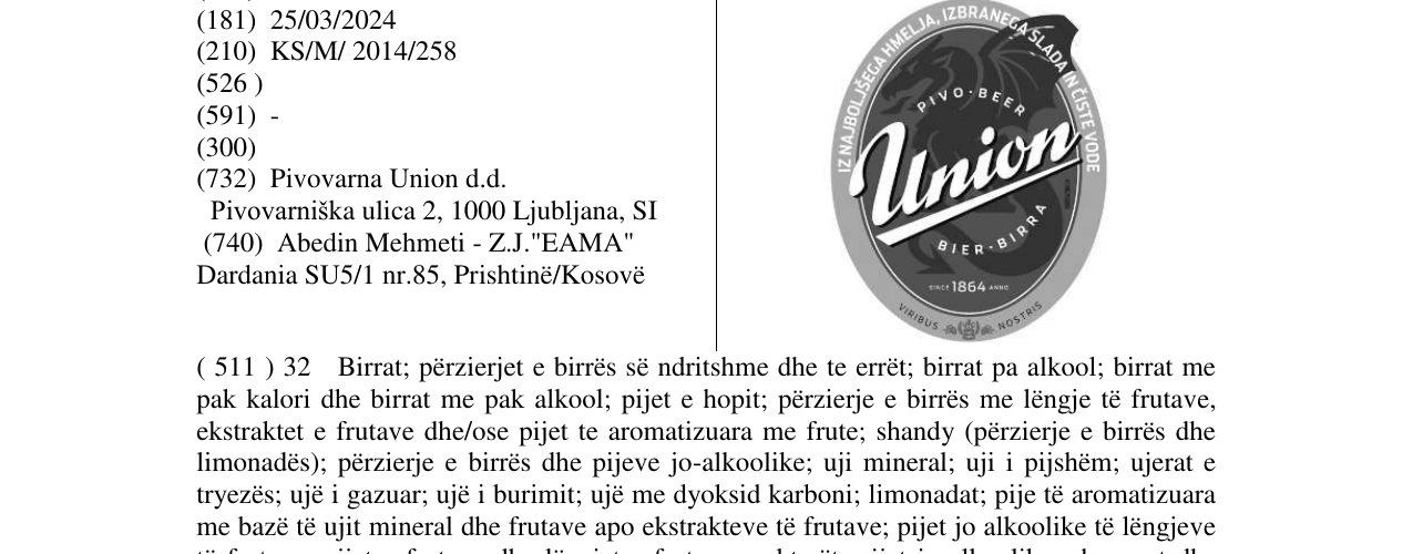 Zëri i markës Union në buletin