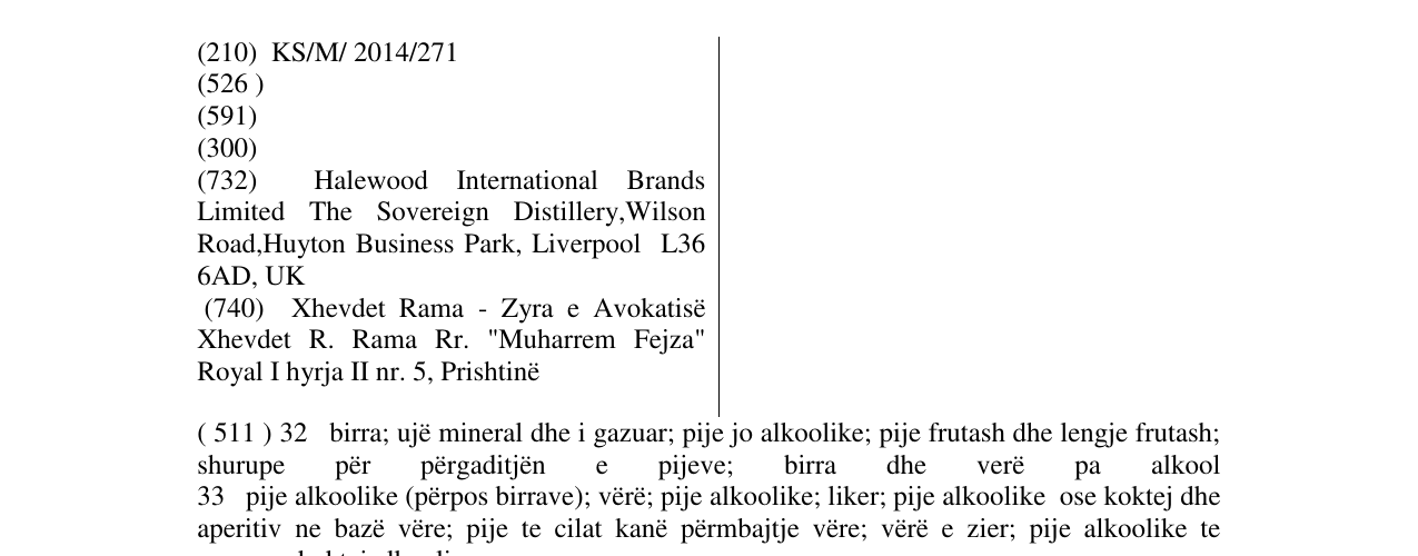Zëri i markës CRABBIE'S në buletin