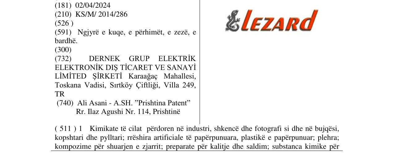 Zëri i markës LEZARD në buletin