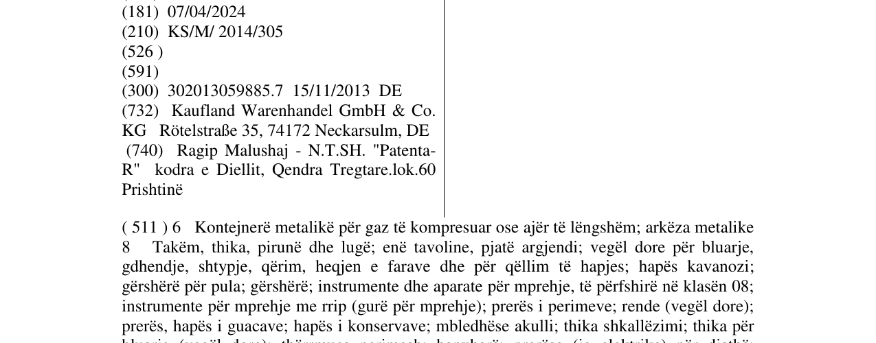 Zëri i markës VAVIENO në buletin