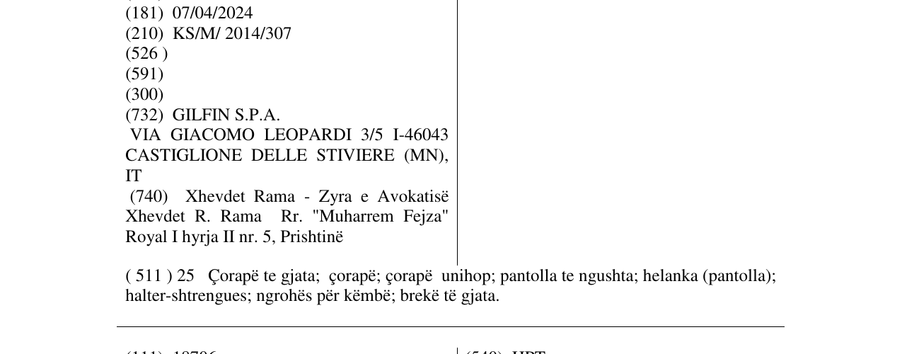 Zëri i markës OMSA SUPERLATIVA në buletin