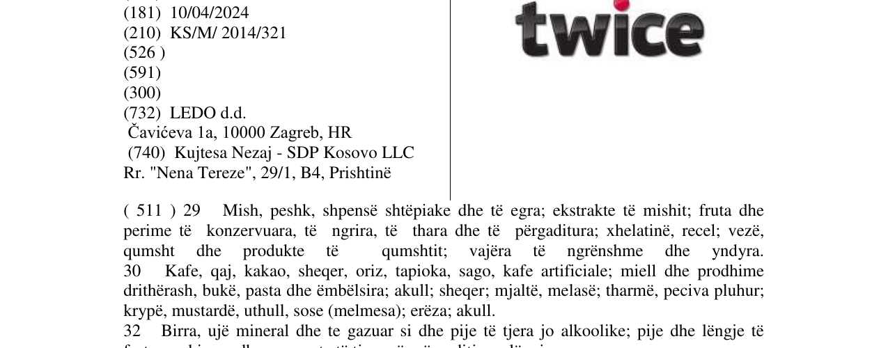 Zëri i markës twice në buletin