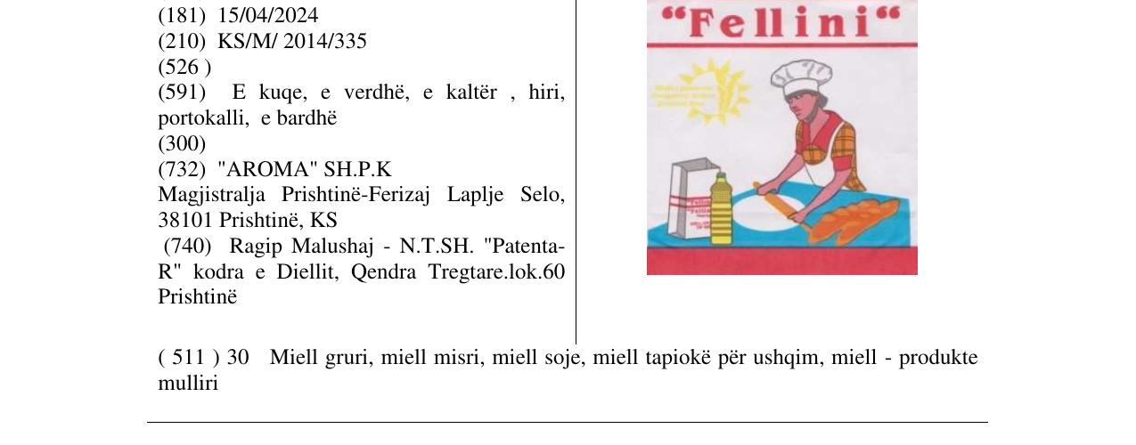 Zëri i markës Fellini në buletin