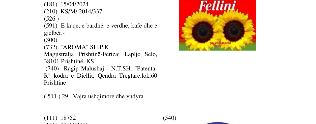 Zëri i markës Fellini në buletin