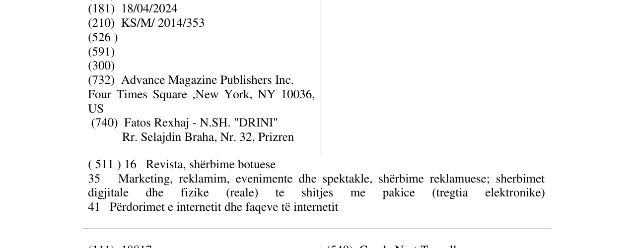 Zëri i markës GQ në buletin