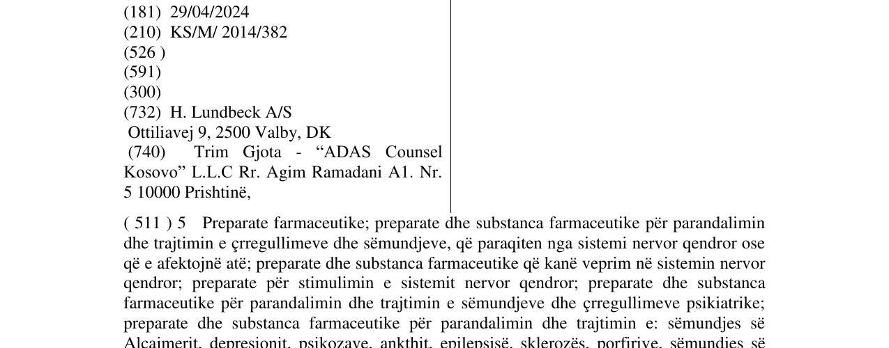 Zëri i markës REXULTI në buletin