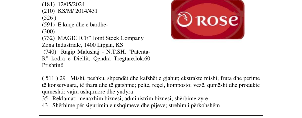 Zëri i markës ROSe në buletin
