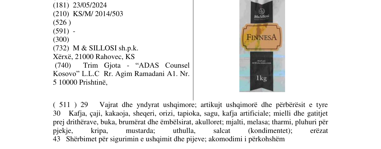 Zëri i markës M&Sillosi FINNESA në buletin
