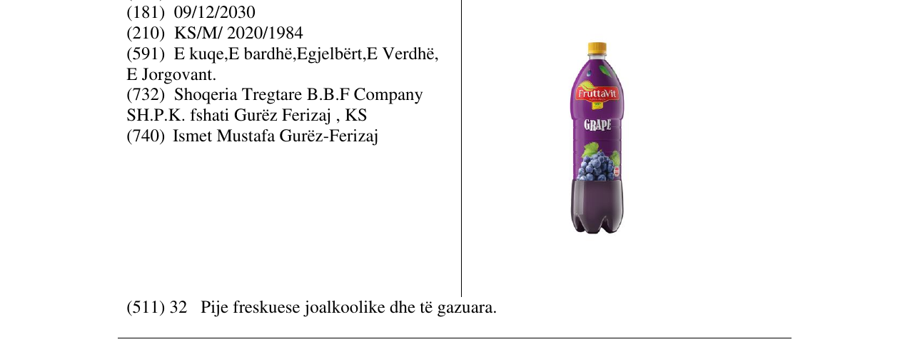 Zëri i markës GRAPE në buletin