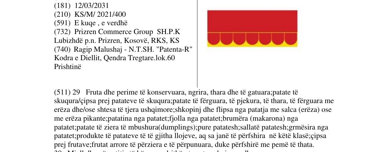Zëri i markës cips në buletin