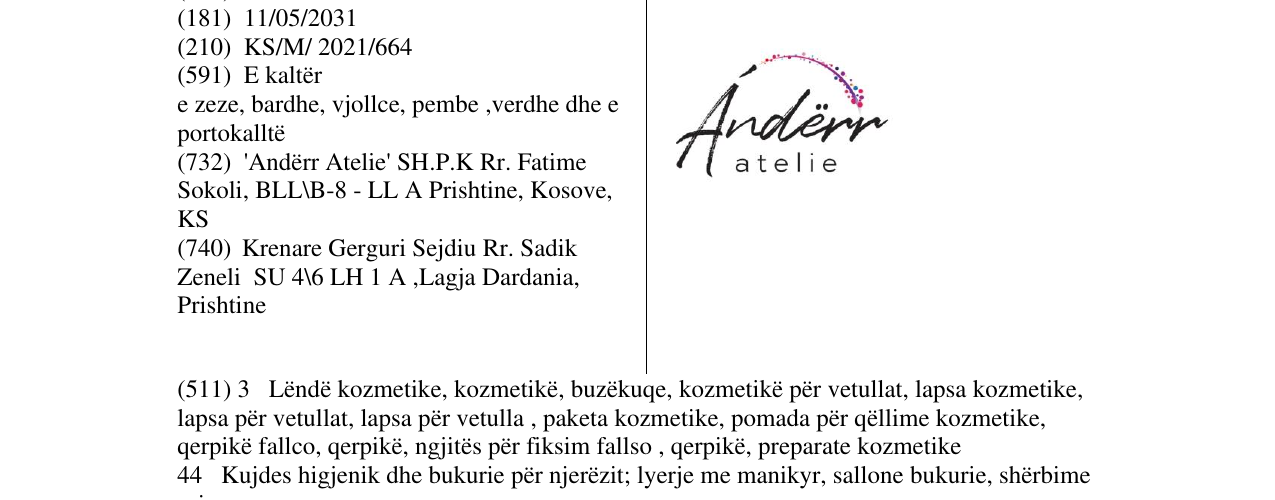Zëri i markës Anderr në buletin