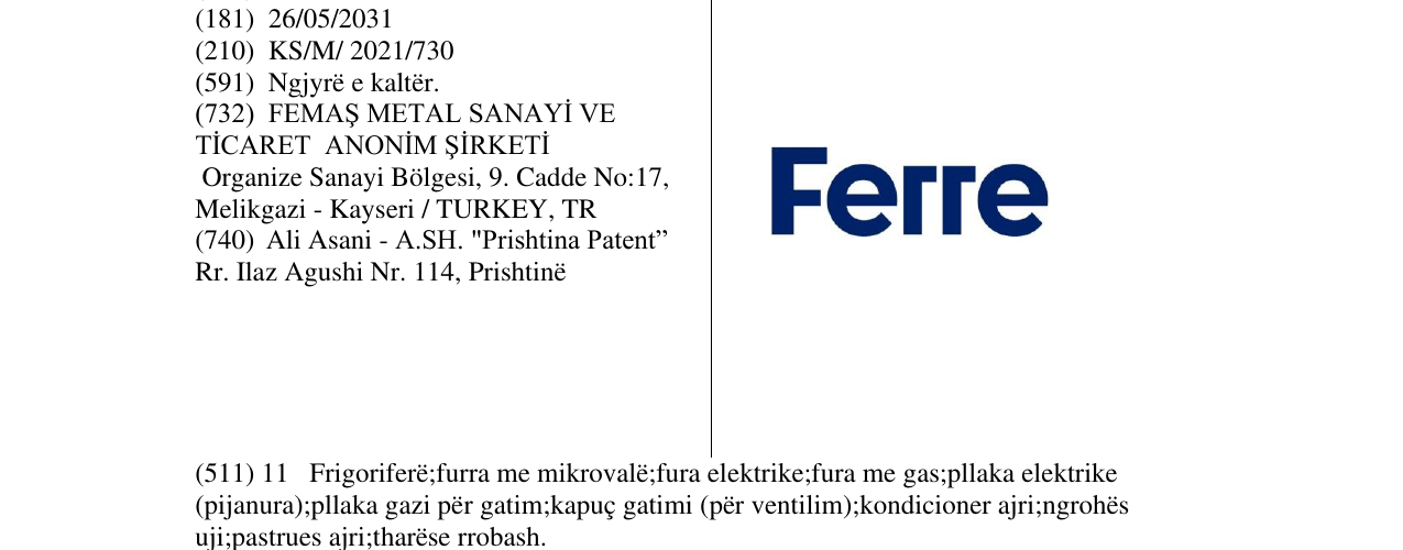 Zëri i markës Ferre në buletin