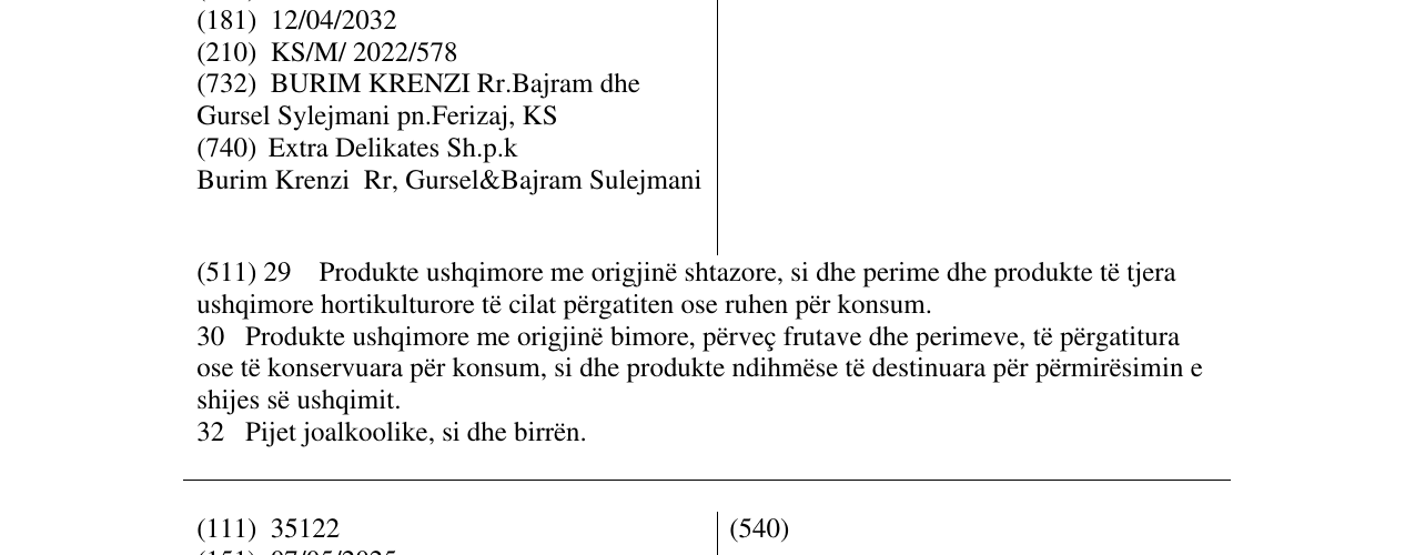 Zëri i markës VIOLA LOVE SWEETS në buletin