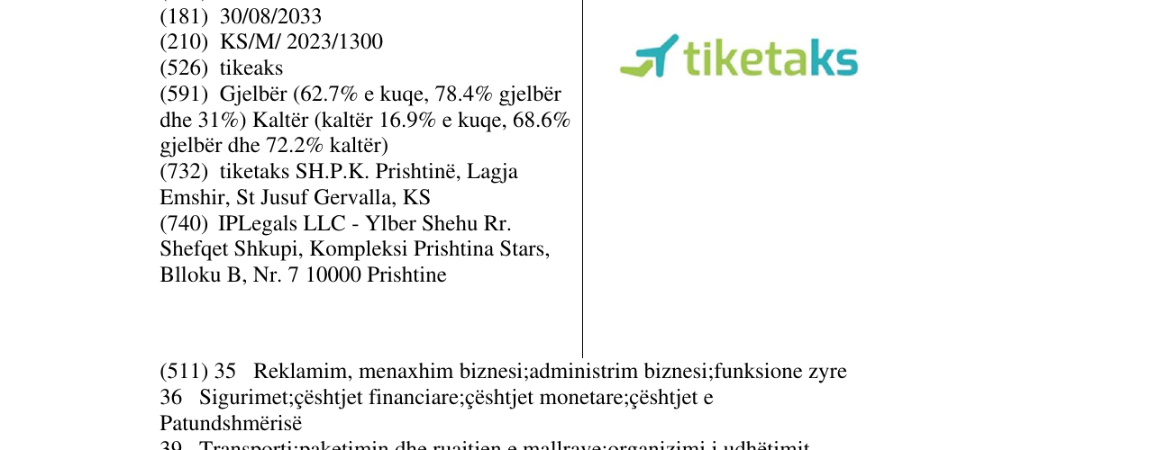 Zëri i markës tiketaks në buletin