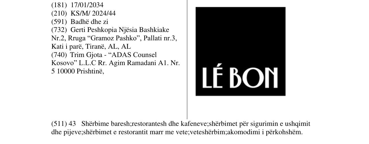 Zëri i markës LE BON në buletin