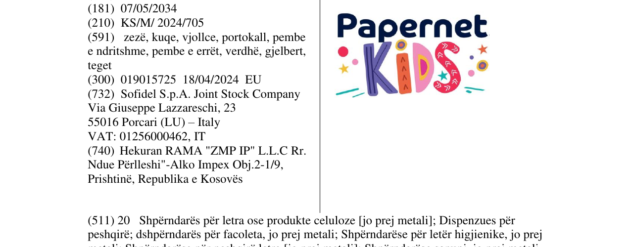 Zëri i markës Papernet KIDS në buletin