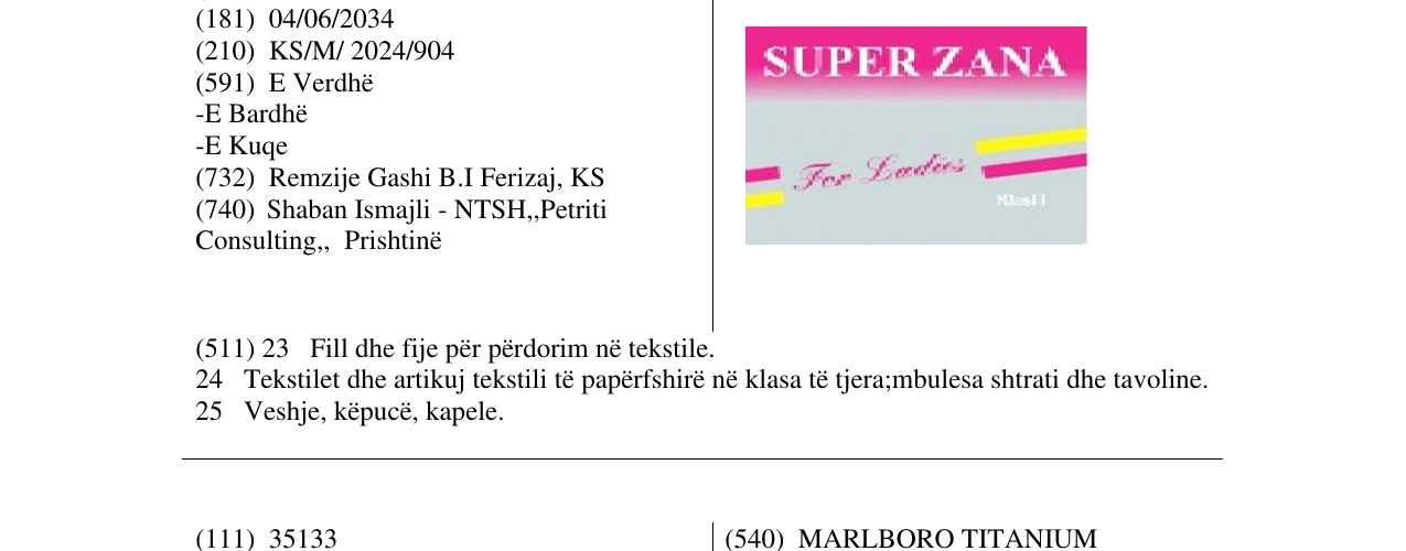 Zëri i markës SUPER ZANA në buletin