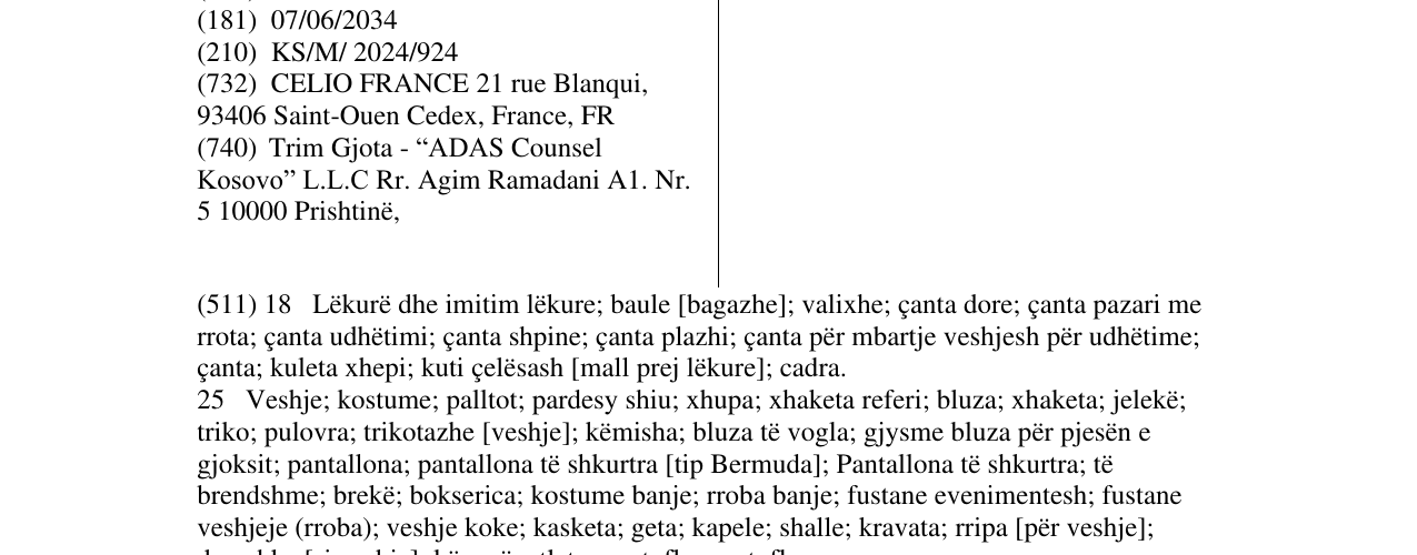 Zëri i markës CELIO në buletin