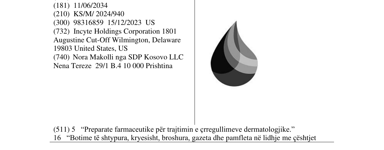 Zëri i markës OPZELURA teardrop design në buletin