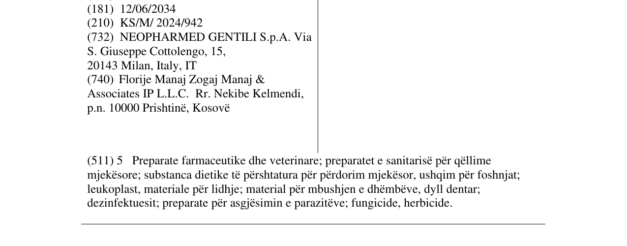 Zëri i markës VELAMOX në buletin