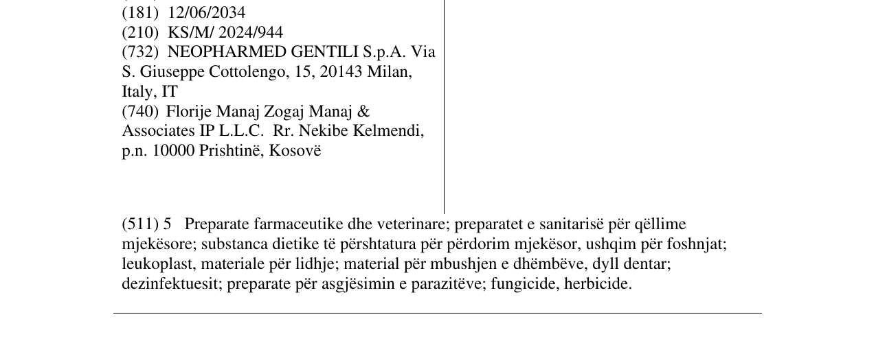 Zëri i markës BRONCOVALEAS në buletin
