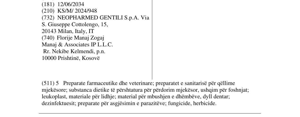 Zëri i markës NALAPRES në buletin