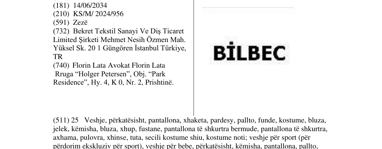 Zëri i markës BILBEC në buletin