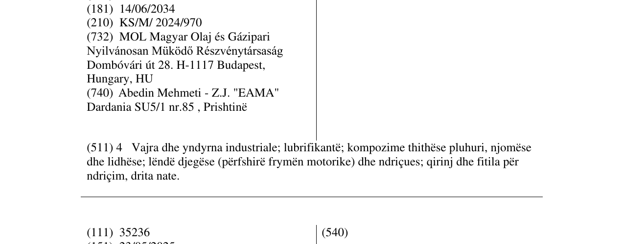Zëri i markës MOL ESSENCE në buletin