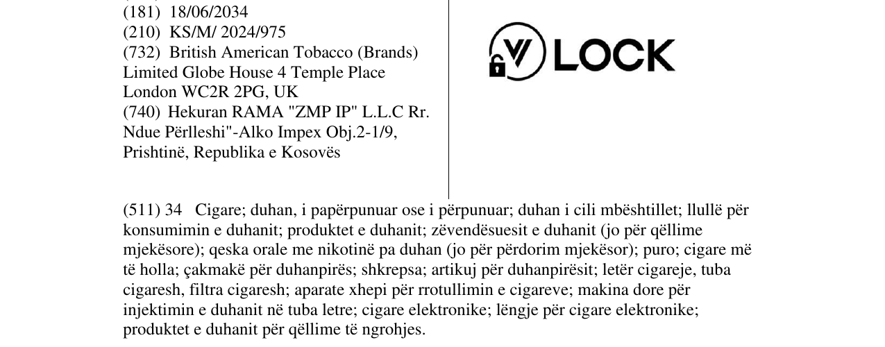 Zëri i markës V LOCK në buletin
