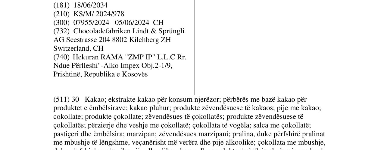 Zëri i markës LINDOR në buletin