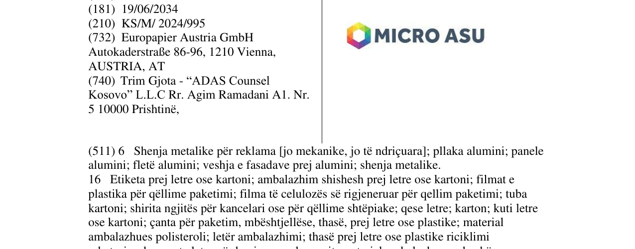 Zëri i markës MICRO ASU në buletin