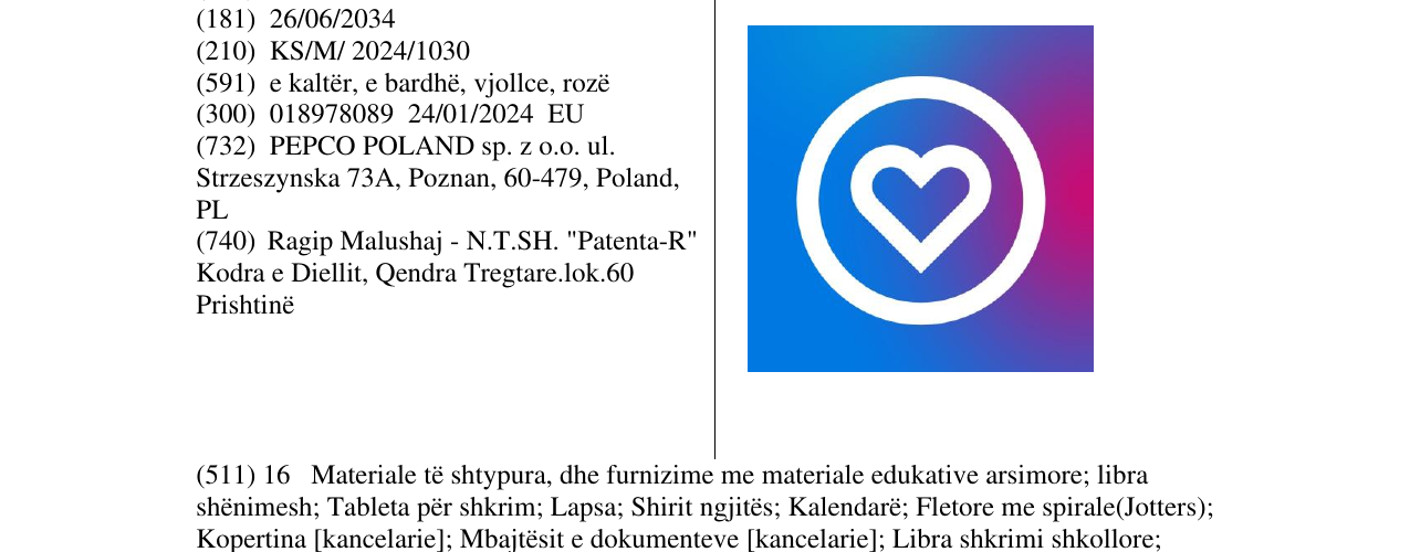 Zëri i markës pepco heart në buletin