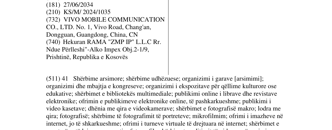 Zëri i markës vivo BlueImage në buletin