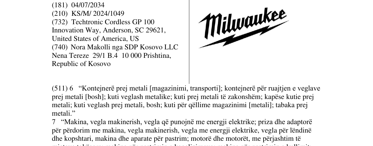 Zëri i markës Milwaukee në buletin