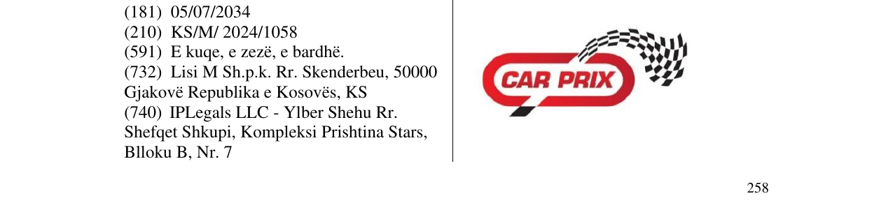 Zëri i markës CAR PRIX në buletin