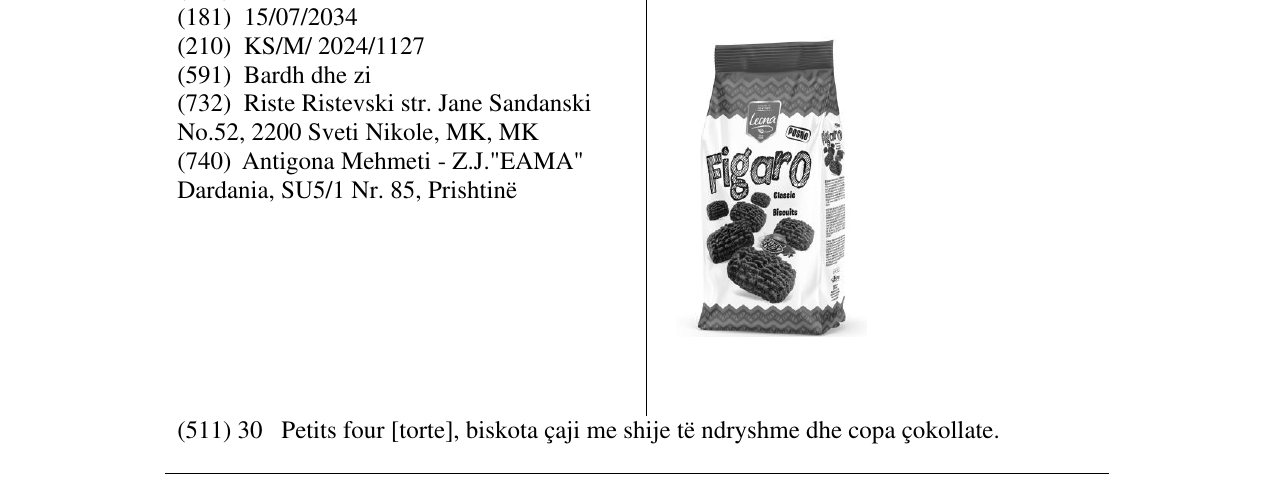 Zëri i markës Figaro në buletin