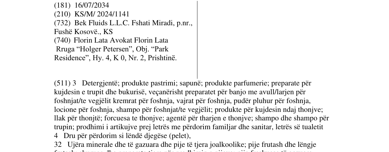 Zëri i markës BEK Fluids në buletin