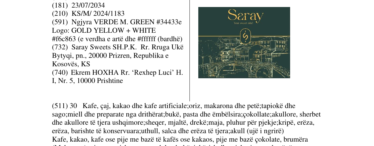 Zëri i markës saray në buletin