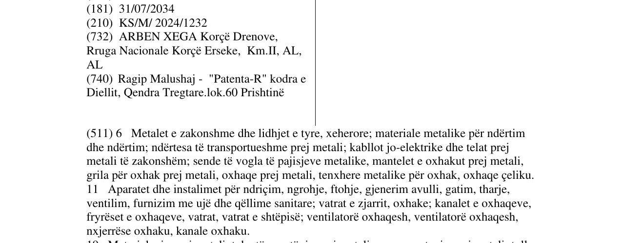 Zëri i markës A.Kaminetto në buletin