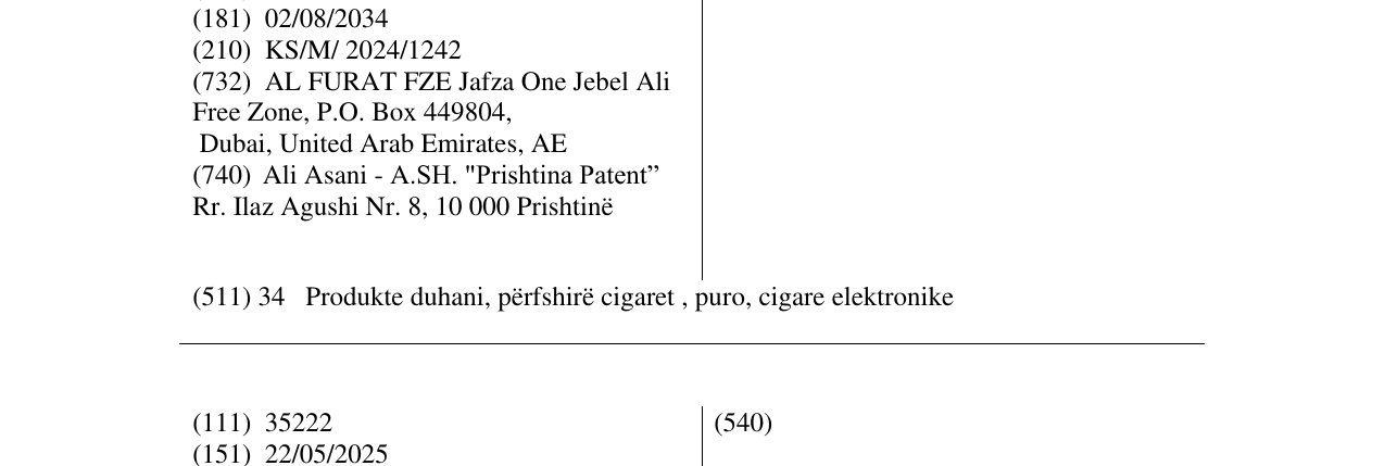 Zëri i markës ELEGANCE në buletin