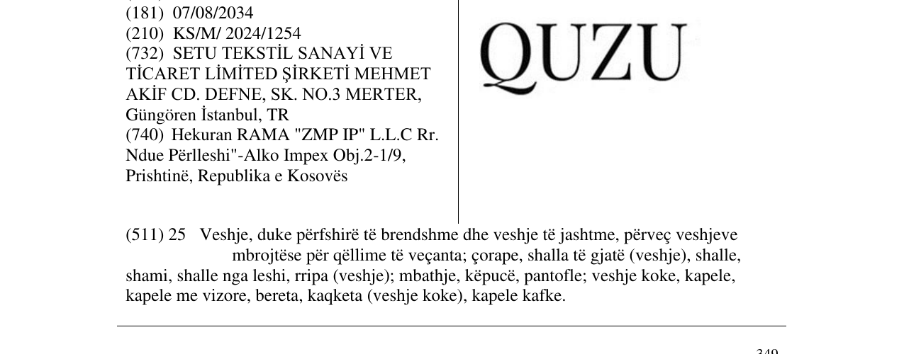 Zëri i markës QUZU në buletin