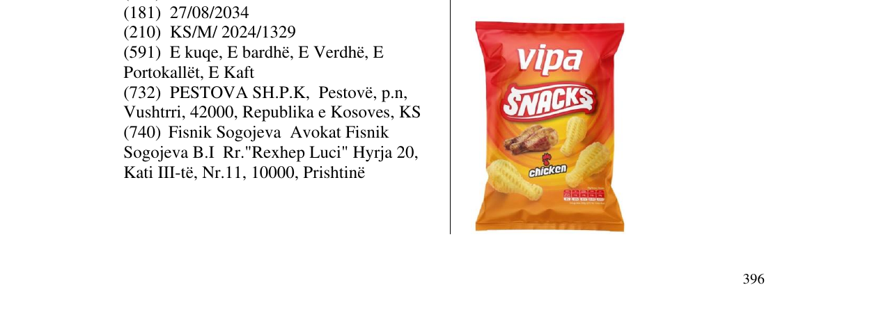 Zëri i markës vipa SNACKS në buletin