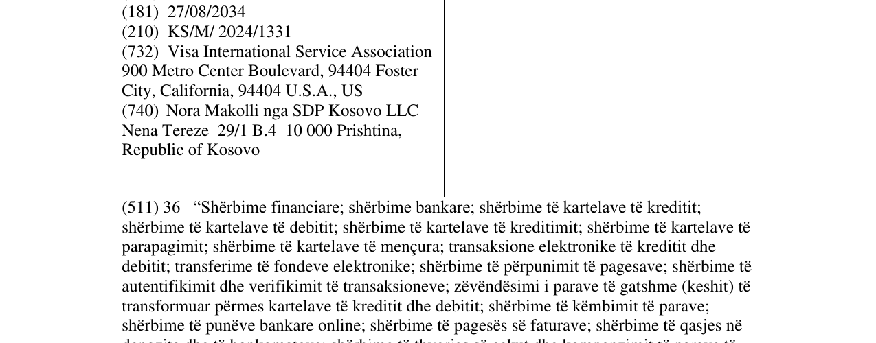 Zëri i markës VISA+ në buletin