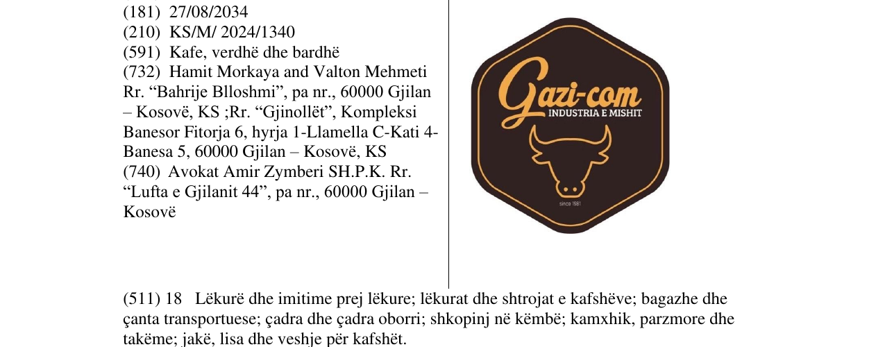 Zëri i markës Gazi-com në buletin