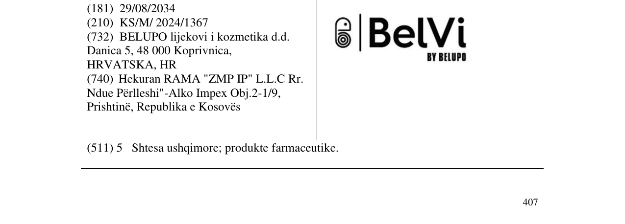 Zëri i markës BelVi BY BELUPO në buletin